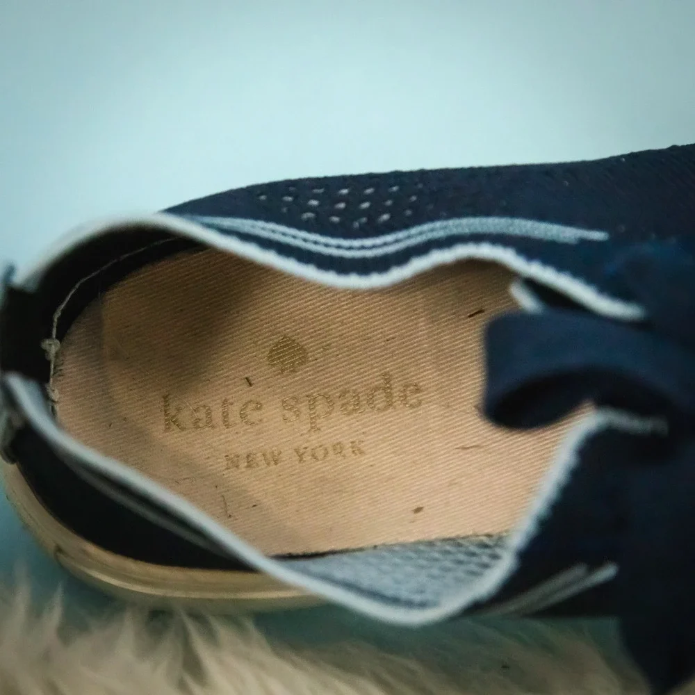 Kate Spade Size 8 Blue Ainslee Mesh Low Top Lace Up Comfort Sneakers Shoes